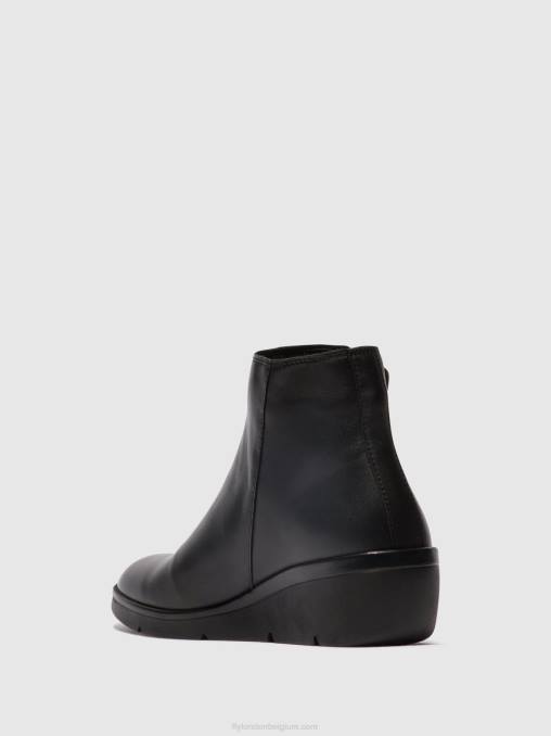 zwart Fly London vrouwen enkellaarzen met rits nula550 V2B048