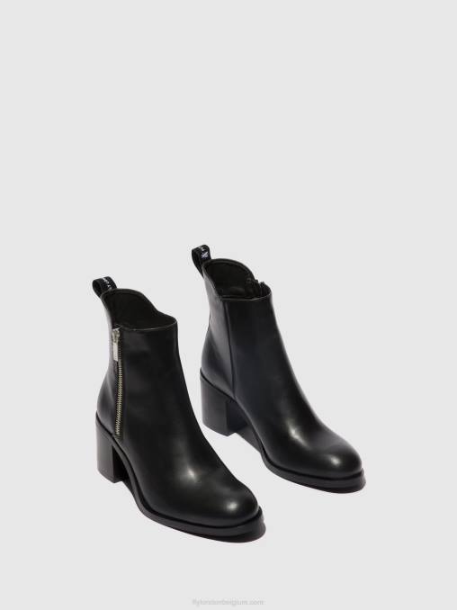 zwart Fly London vrouwen enkellaarzen met ritssluiting ader912 V2B078
