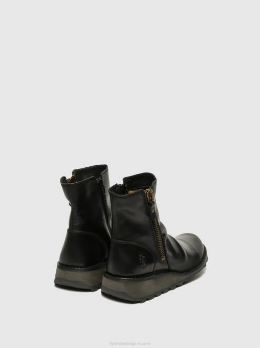 zwart Fly London vrouwen enkellaarzen met ritssluiting mon944 V2B0269