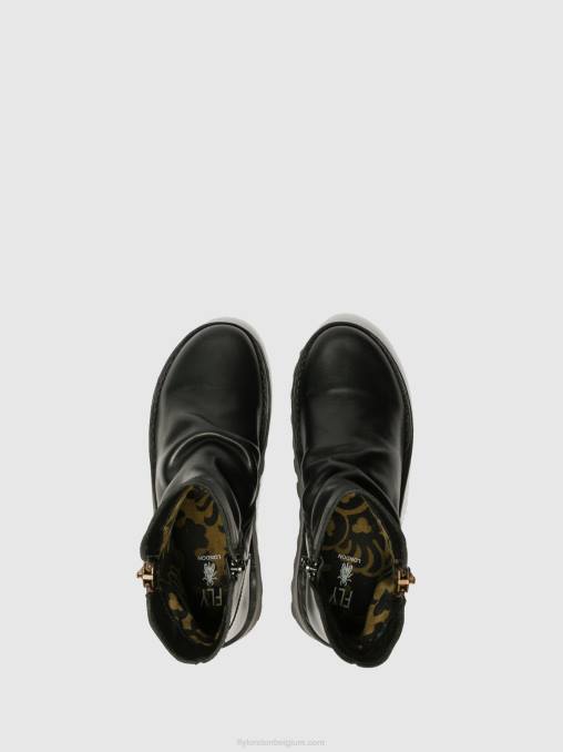 zwart Fly London vrouwen enkellaarzen met ritssluiting mon944 V2B0269