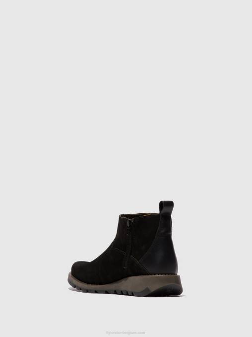 zwart Fly London vrouwen enkellaarzen met ritssluiting sely918 V2B045