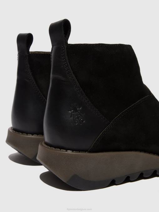 zwart Fly London vrouwen enkellaarzen met ritssluiting sely918 V2B045