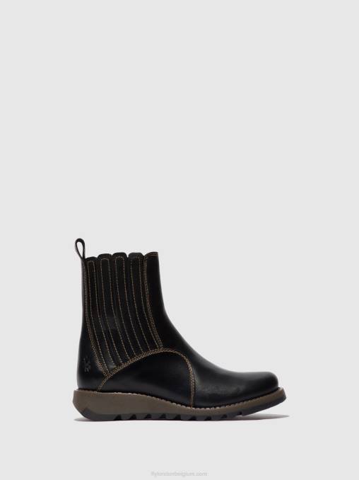 zwart Fly London vrouwen enkellaarzen met ritssluiting suzy899 V2B038