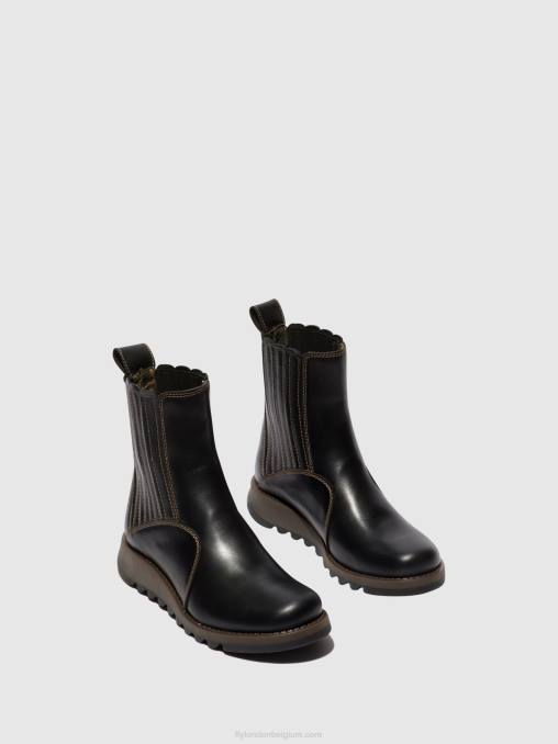 zwart Fly London vrouwen enkellaarzen met ritssluiting suzy899 V2B038