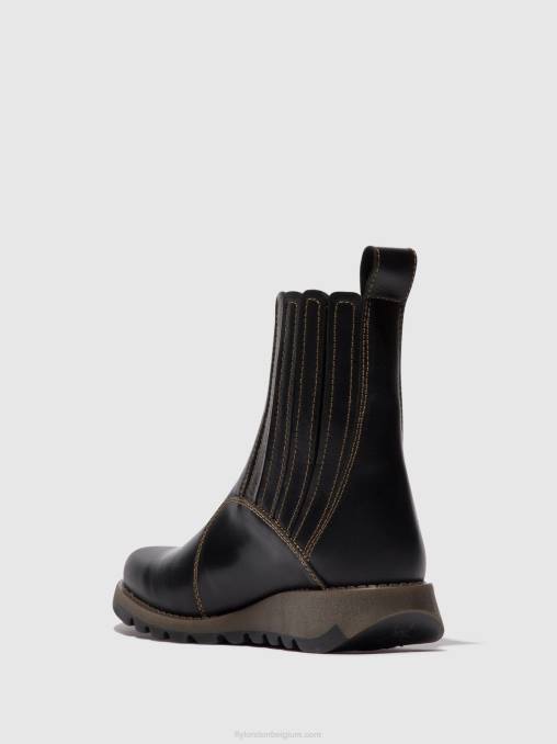 zwart Fly London vrouwen enkellaarzen met ritssluiting suzy899 V2B038