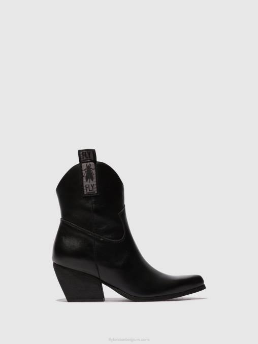 zwart Fly London vrouwen enkellaarzen met ritssluiting tabb905 V2B031