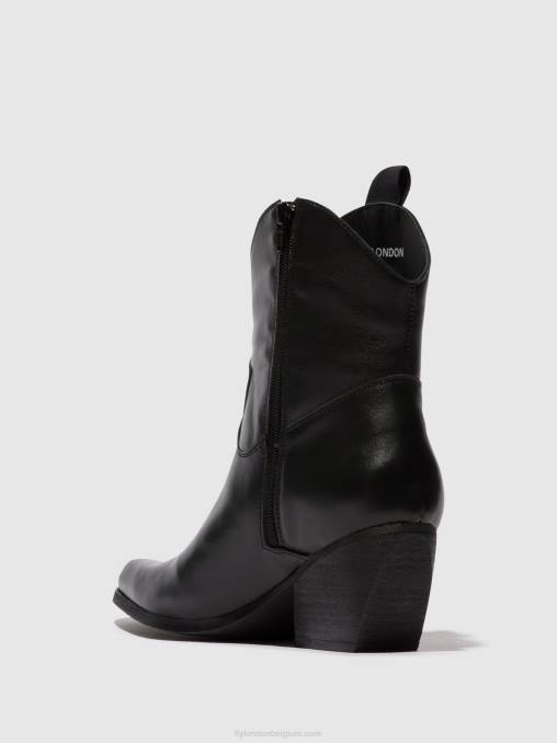 zwart Fly London vrouwen enkellaarzen met ritssluiting tabb905 V2B031