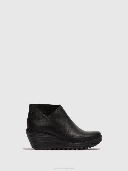 zwart Fly London vrouwen enkellaarzen met ritssluiting yego400 V2B034