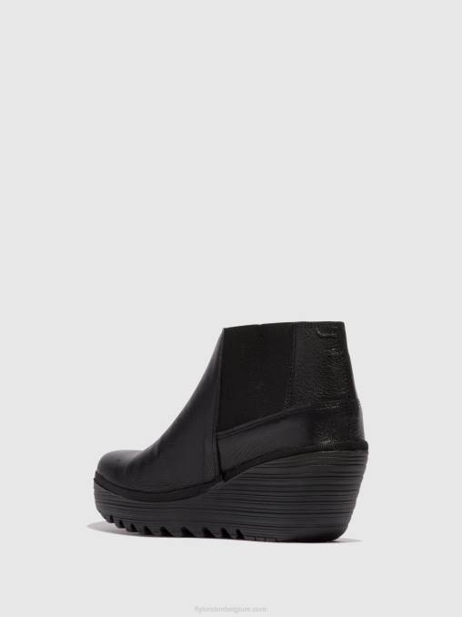 zwart Fly London vrouwen enkellaarzen met ritssluiting yego400 V2B034