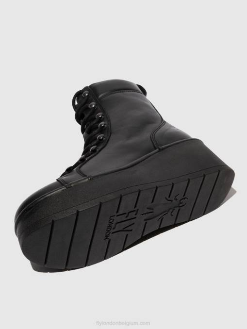 zwart Fly London vrouwen enkellaarzen met veters hand247 V2B0102