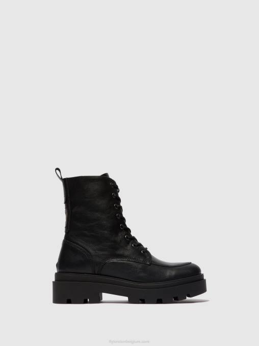 zwart Fly London vrouwen enkellaarzen met veters jaye878 V2B0104
