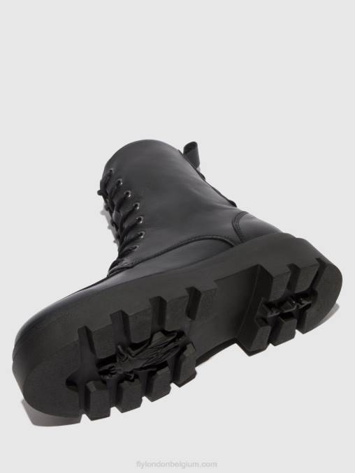 zwart Fly London vrouwen enkellaarzen met veters jaye878 V2B0104