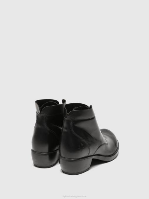 zwart Fly London vrouwen enkellaarzen met veters mesu780 V2B0268