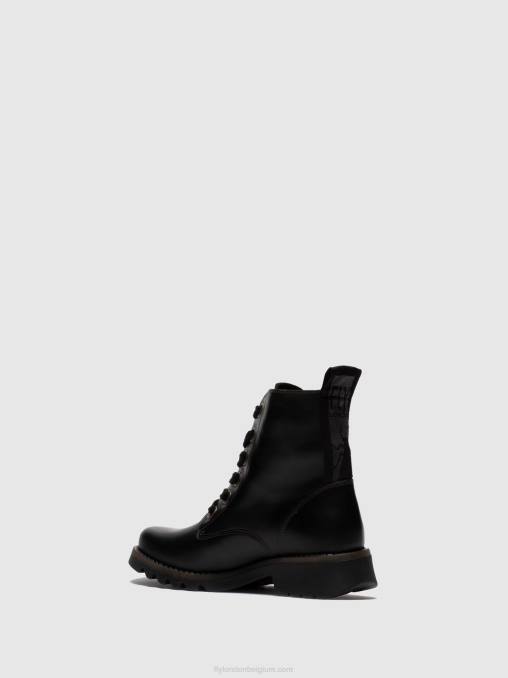zwart Fly London vrouwen enkellaarzen met veters ragi539 V2B0283