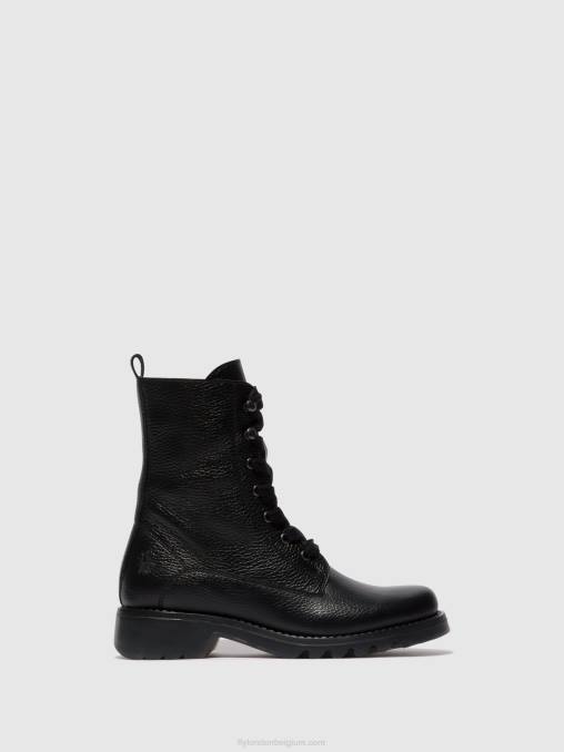 zwart Fly London vrouwen enkellaarzen met veters reid893 V2B091