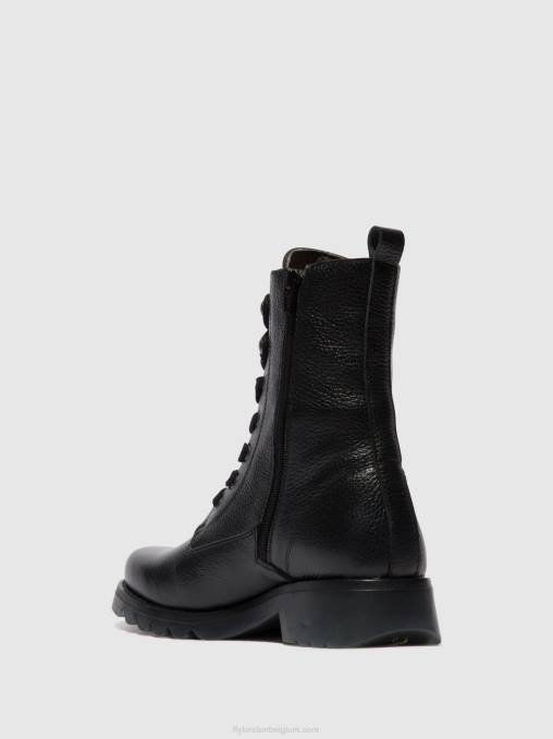 zwart Fly London vrouwen enkellaarzen met veters reid893 V2B091