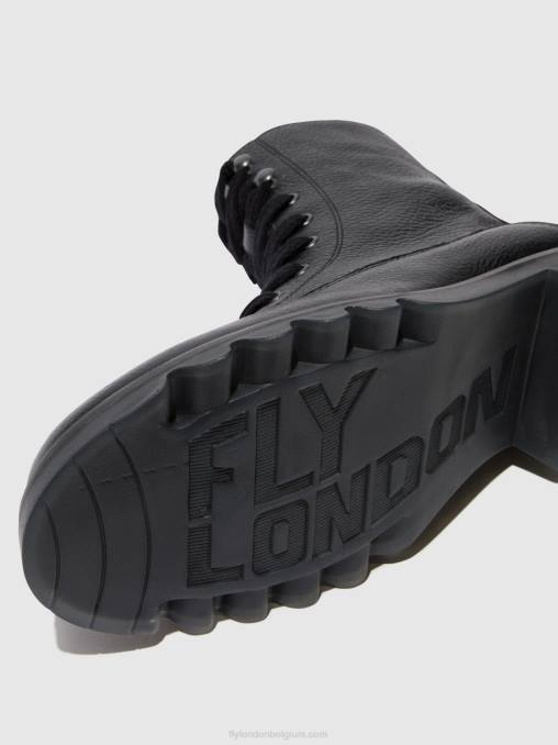 zwart Fly London vrouwen enkellaarzen met veters reid893 V2B091