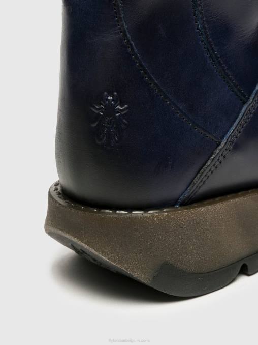 blauw Fly London vrouwen laarzen met gesp mes 2 V2B0351