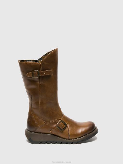 kameel Fly London vrouwen laarzen met gesp mes 2 V2B0346
