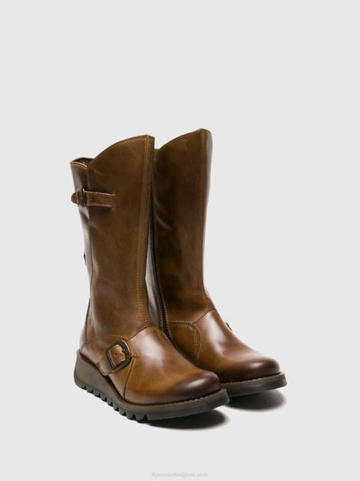 kameel Fly London vrouwen laarzen met gesp mes 2 V2B0346