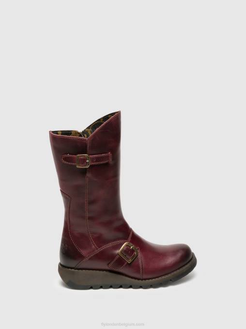 paars Fly London vrouwen laarzen met gesp mes 2 V2B0349