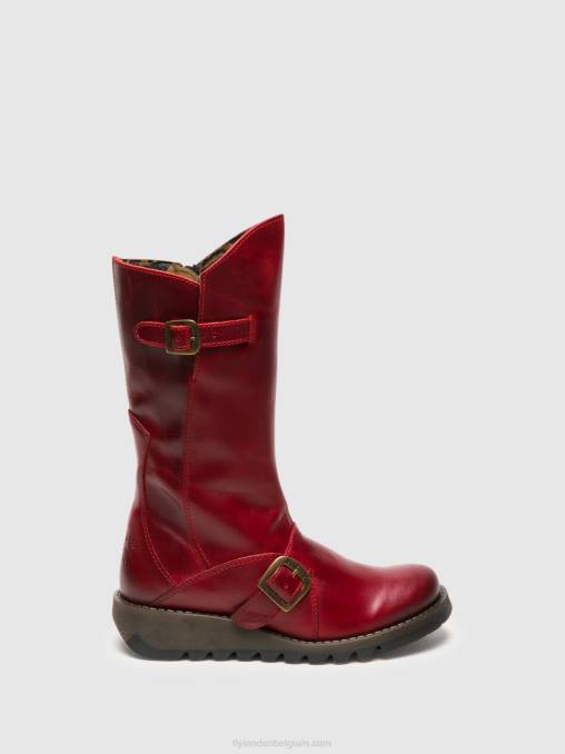 rood Fly London vrouwen laarzen met gesp mes 2 V2B0345