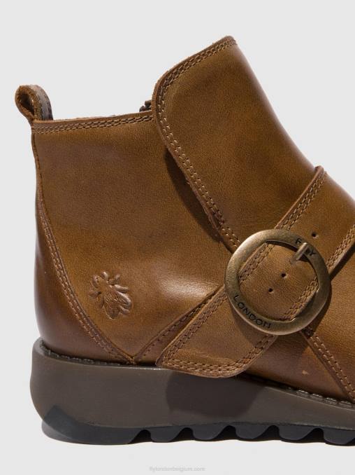 tapijt kameel Fly London vrouwen laarzen met gesp sias812 V2B0335