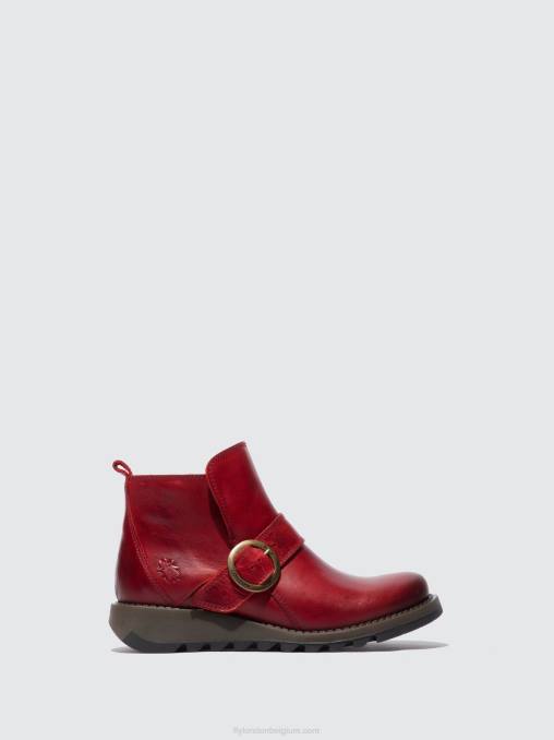 vloerkleed rood Fly London vrouwen laarzen met gesp sias812 V2B0336