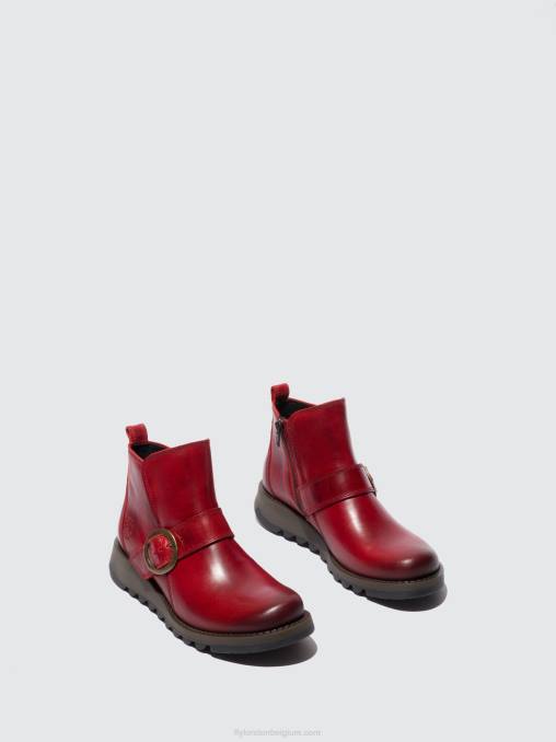 vloerkleed rood Fly London vrouwen laarzen met gesp sias812 V2B0336