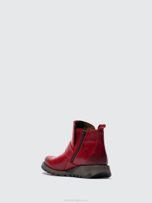 vloerkleed rood Fly London vrouwen laarzen met gesp sias812 V2B0336