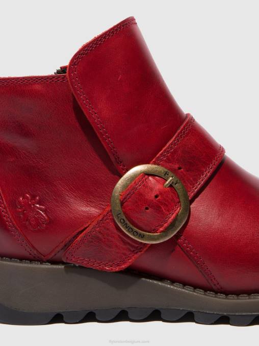 vloerkleed rood Fly London vrouwen laarzen met gesp sias812 V2B0336