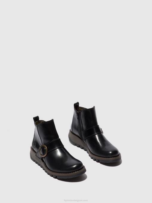 vloerkleed zwart Fly London vrouwen laarzen met gesp sias812 V2B0337