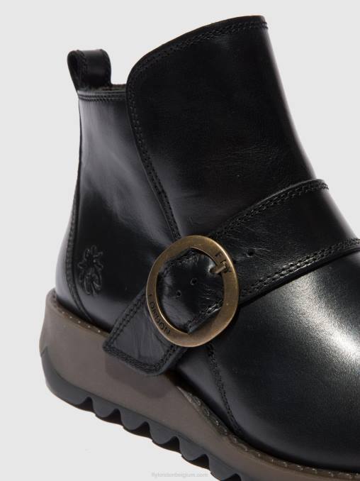 vloerkleed zwart Fly London vrouwen laarzen met gesp sias812 V2B0337