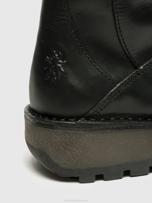 zwart Fly London vrouwen laarzen met gesp V2B0344