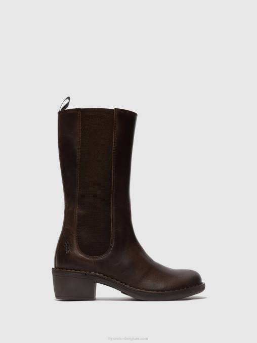 dk. bruin Fly London vrouwen laarzen met ritssluiting mada081 V2B0303