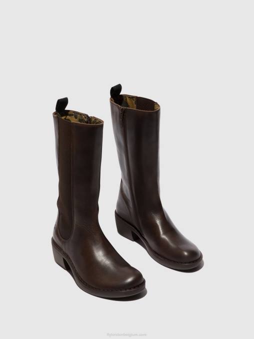 dk. bruin Fly London vrouwen laarzen met ritssluiting mada081 V2B0303