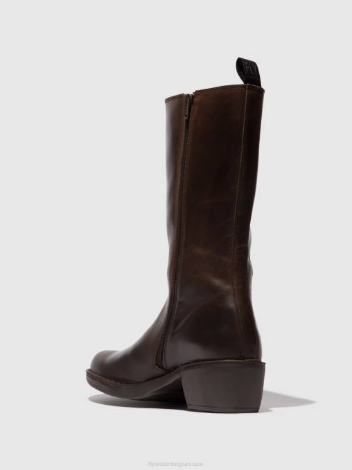 dk. bruin Fly London vrouwen laarzen met ritssluiting mada081 V2B0303