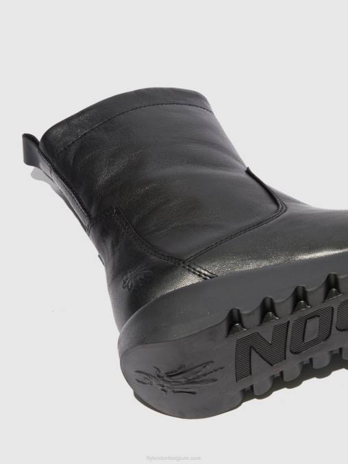 fluweel zwart(zwart) Fly London vrouwen laarzen met ritssluiting sauk794 V2B0317
