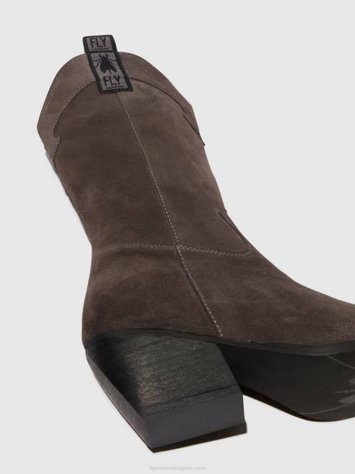 grijs Fly London vrouwen laarzen met ritssluiting teke906 V2B0294