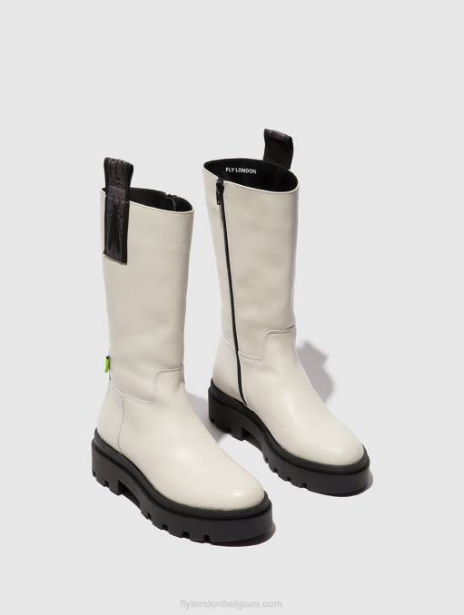 naomi gebroken wit Fly London vrouwen laarzen met ritssluiting jalo882 V2B0311