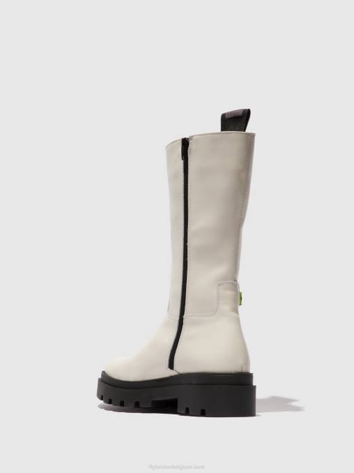 naomi gebroken wit Fly London vrouwen laarzen met ritssluiting jalo882 V2B0311
