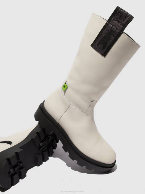 naomi gebroken wit Fly London vrouwen laarzen met ritssluiting jalo882 V2B0311