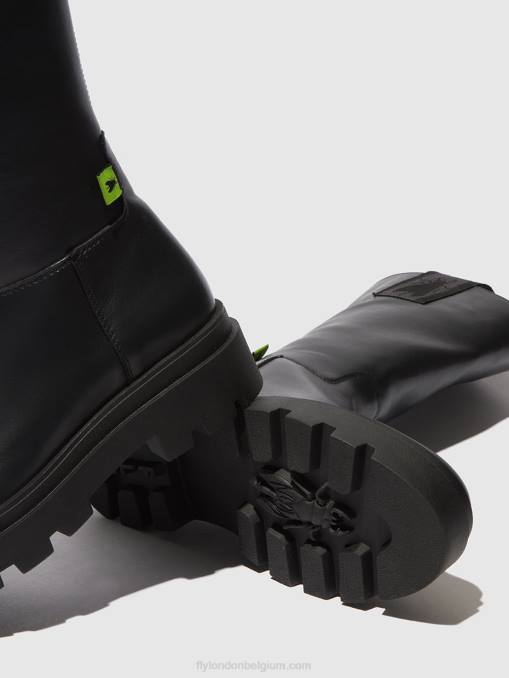 naomi zwart Fly London vrouwen laarzen met ritssluiting jalo882 V2B0310