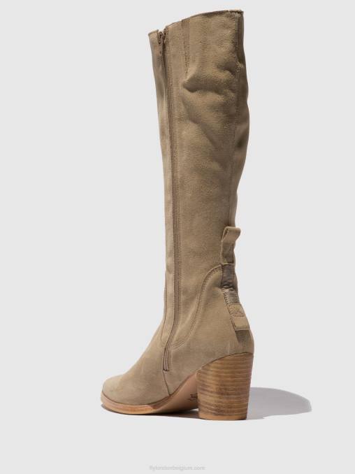 suède creme Fly London vrouwen laarzen met ritssluiting ames826 V2B0326