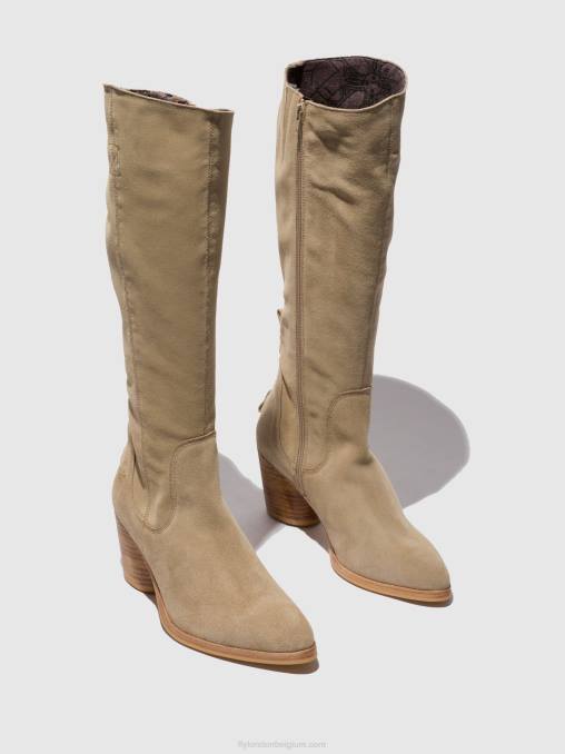 suède creme Fly London vrouwen laarzen met ritssluiting ames826 V2B0326