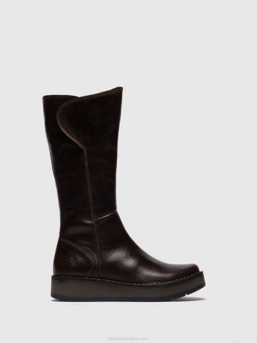 vloerkleed dk. bruin Fly London vrouwen laarzen met ritssluiting rhea042 V2B0341