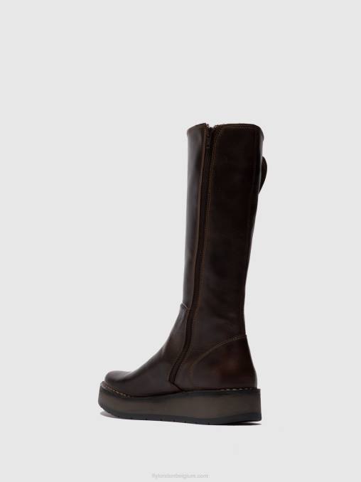 vloerkleed dk. bruin Fly London vrouwen laarzen met ritssluiting rhea042 V2B0341