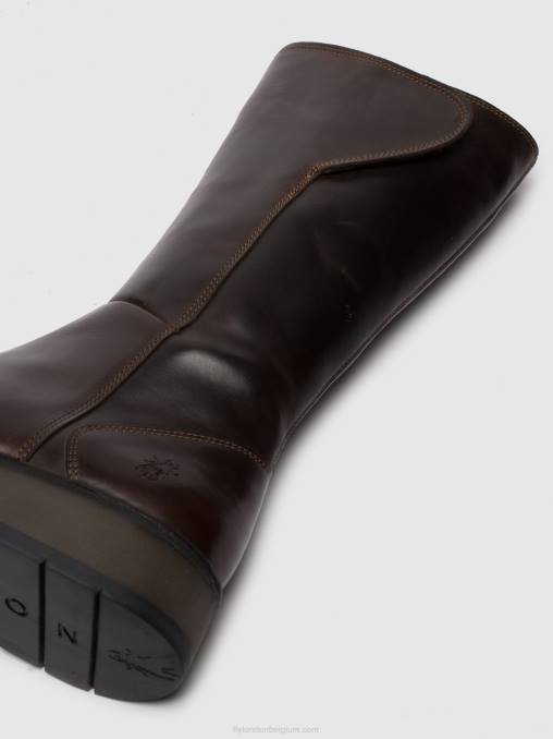 vloerkleed dk. bruin Fly London vrouwen laarzen met ritssluiting rhea042 V2B0341