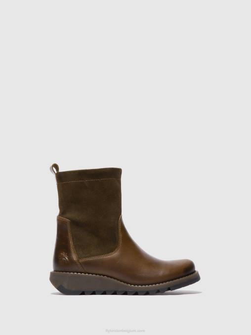 vloerkleed/oilsuede olijf/sludge Fly London vrouwen laarzen met ritssluiting sauk794 V2B0318