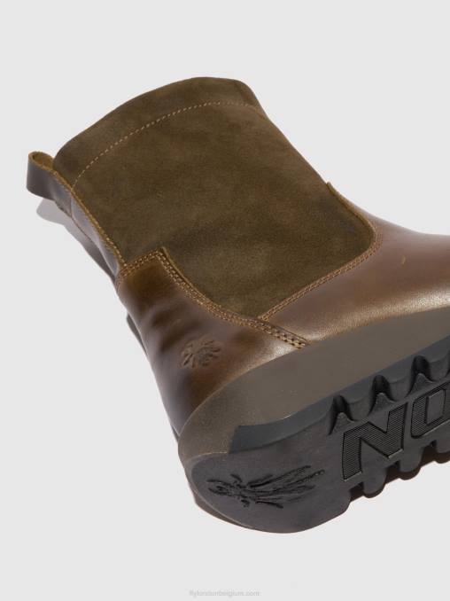 vloerkleed/oilsuede olijf/sludge Fly London vrouwen laarzen met ritssluiting sauk794 V2B0318